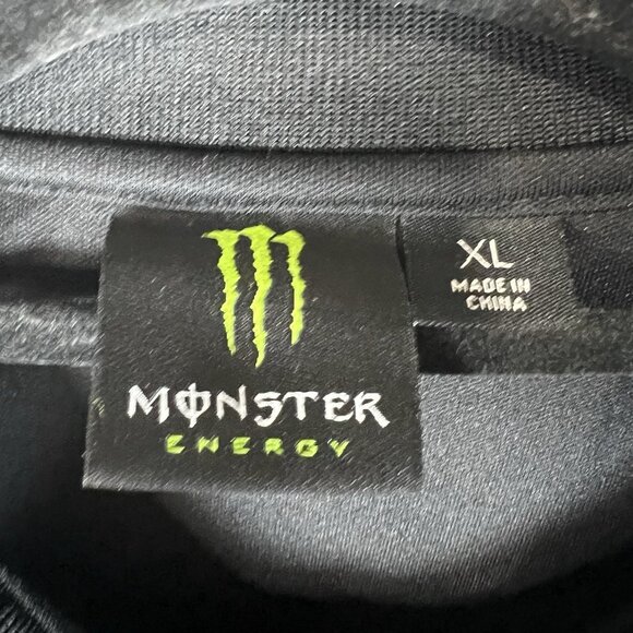 Monster Energy Polo Shirt Men's XL Black Performace Stretch‎ Polo Shirt - Picture 4 of 8